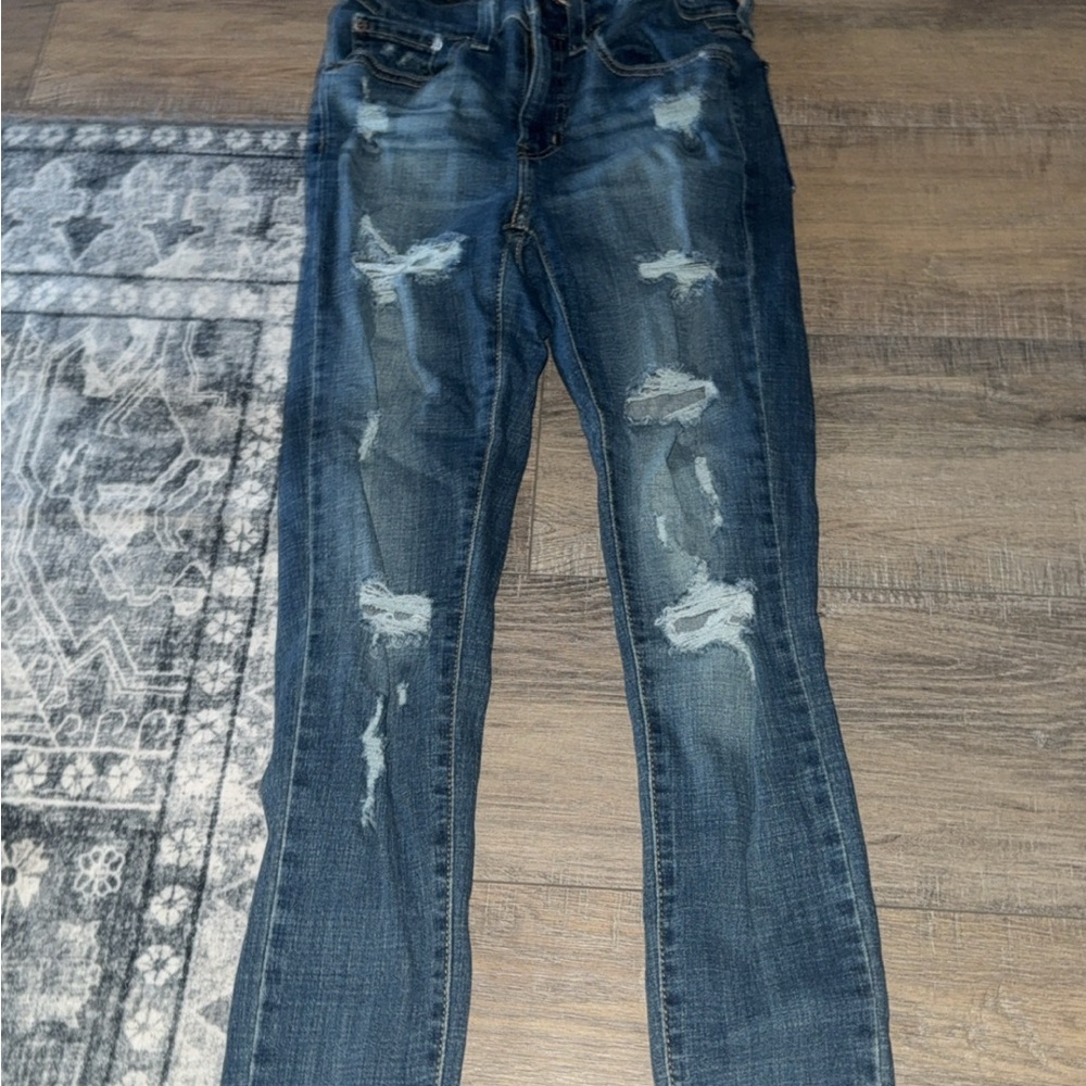 Levi's Dark Blue Distressed Skinny Jeans